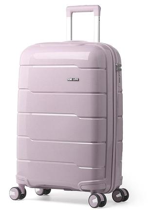 Чемодан semi line 20" (s) светло-розовый (t5793-1) лёгкая компактная из полипропилена и алюминиевой ручкой