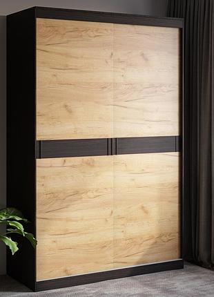 Шкаф-купе эверест соната 1400 двухдверный 140х60х217 венге темный+дуб крафт золотой (dtm-2396)