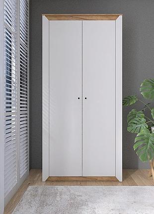 Шкаф двухдверный эверест нордик-990 белый + дуб крафт золотой (dtm-5535)