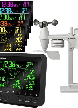 Метеостанцея bresser weather center 5-in-1 256 colour professional black (7002520cm3000)символьний прогноз погоди