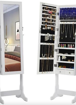 Напольное зеркало-шкаф leobert insignia с подсветкой белый лучшая цена с быстрой доставкой по украине лучшая