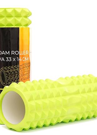 Массажный ролик cornix eva 33 x 14 см (валик, роллер) xr-0330 green лучшая цена с быстрой доставкой по украине
