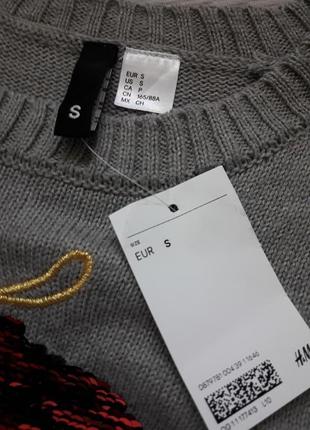 Мегакрутой фирменный свитшот двойные паетки антистрес в новогодний принт h&m5 фото