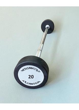 Штанга пряма цілісна 20 кг technogym tgp-20kg металлическая, длина грифа 95 см, для дома и небольших залов