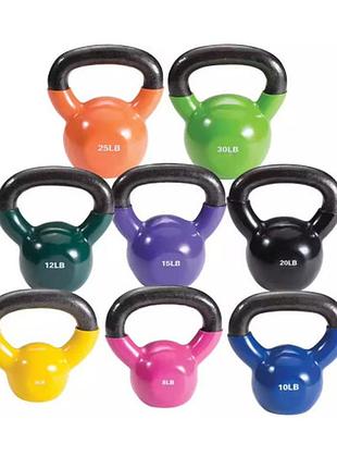 Гиря чугунная с виниловым покрытием 24 кг generation fitness ff51f1a-24kg для функциональных тренировок,кардио