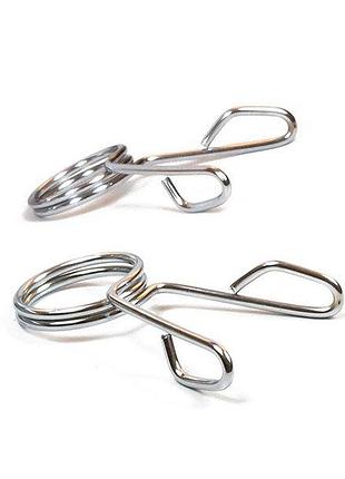 Пружинные замки easyfit silver 50 мм для олимпийского грифа хромированый для штанг
