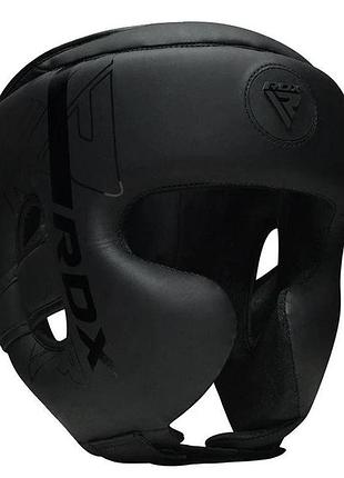 Боксерский шлем rdx f6 matte black m