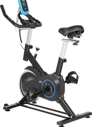 Велотренажер hms sw2501 one fitness спінінг, синій для виконання кардіотренувань вдома +тримач мобільного пристрою
