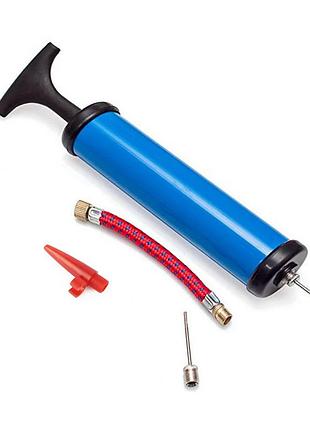 Насос ручной для мячей, надувных изделий newt pump ne-p-18b синий 2 насадки металлопластиковый корпус, 110г