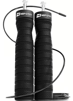 Скакалка скоростная с подшипниками и мягкой рукояткой hop-sport hs-p030jr черная лучшая цена с быстрой лучшая