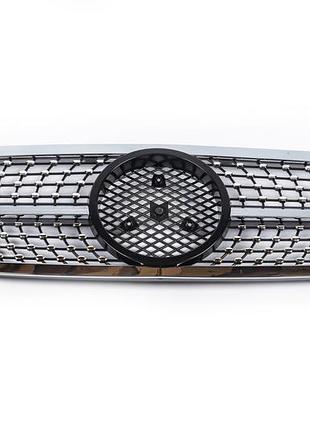 Передні грати diamond silver mercedes-benz c-class w203 2000-2007 тюнінг решітка для покращення зовнішнь ve-33