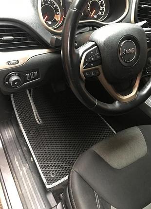 Коврики eva черные для jeep cherokee kl 2013-2023 5 шт резиновый коврик для салона авто защиты от грязи ve-33
