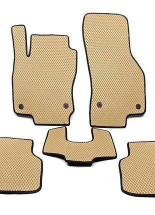 Килимки eva для volkswagen passat b8 2015-2023 бежеві гумові килимки для захисту салону автомобіля ve-33