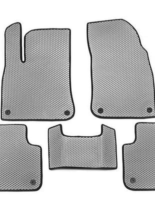 Килимки eva сірі для volkswagen touareg 2018-2023 модельні гумові килимки для салону захисту від бруду ve-33
