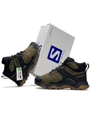 Salomon x ultra 4 mid fur khaki black