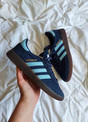 Круті ретро кросівки кеди жіночі adidas spezial сині розпродаж 36-45