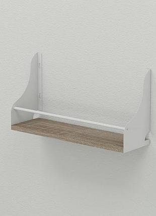 Полиця настінна ferrum-decor ізі 260x600x150 метал білий дсп сонома трюфель 16 мм (frd-102937)