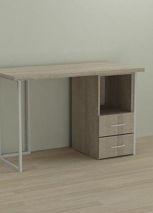 Компьютерный стол ferrum-decor отто 75x140x70 белый дсп дуб сонома 32мм (frd-101057)