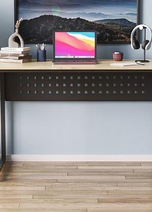 Компьютерный стол ferrum-decor майк 75x120x70 черный дсп дуб сонома 16мм (frd-103888)