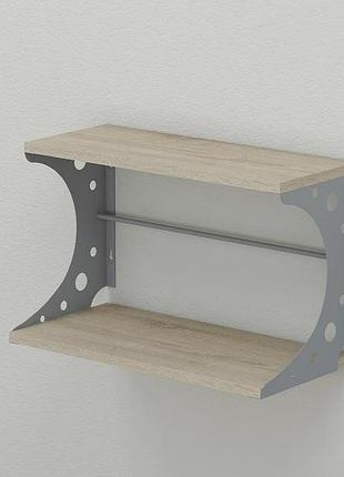 Полка настенная ferrum-decor букин 330x600x240 металл серый дсп сонома 16 мм (frd-102880)