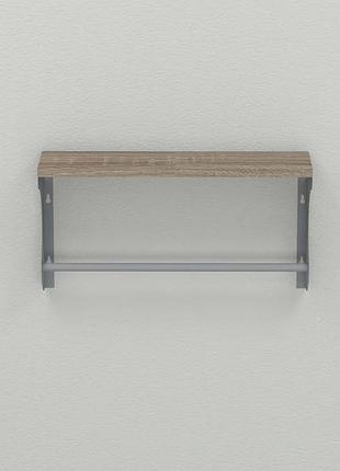 Полиця настінна ferrum-decor юзиби 270x600x150 метал сірий дсп сонома трюфель 16 мм (frd-102692)