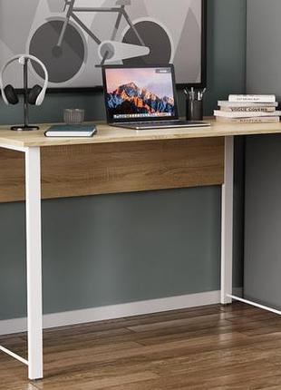 Компьютерный стол ferrum-decor курт 75x100x60 белый дсп дуб сонома 16мм (frd-102197)