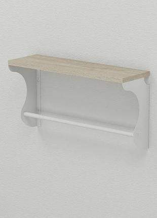 Полиця настінна ferrum-decor юзиби 270x700x150 метал білий дсп сонома 16 мм (frd-102705)