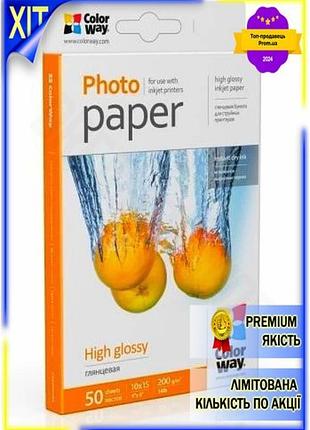 Dm фотобумага colorway глянцевая спецификация 2.2 a6 200 г/м2 50 л для печати фотографий и крафтовых п spe|lz