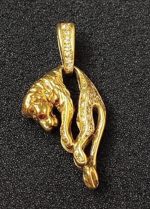 Серебряная подвеска лев