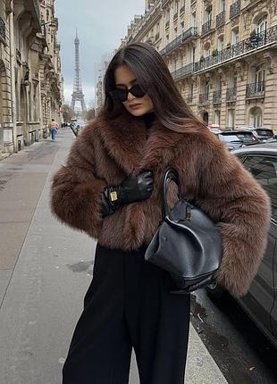 Шубка жіноча з імітацією натурального хутра