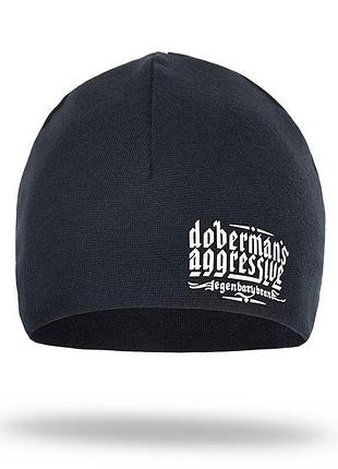 Мужская шапка черная dobermans aggressive