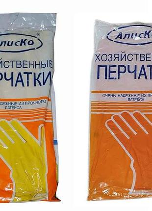 Перчатки латексные size м (цвет в ассортиом.) тм алиско