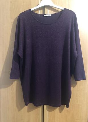 Джемпер бургунді кольору з ниткою люрекс кофтинка святкова