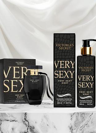 Подарунковийнабір victoria's secret very sexy night —парфуми+ гель