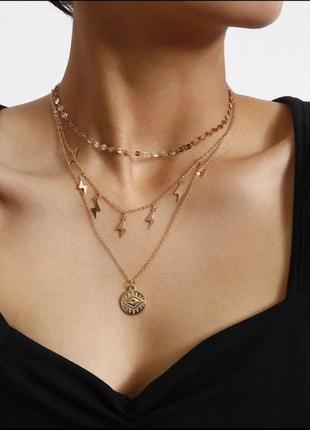 Цепочка-колье с молниями+подарок