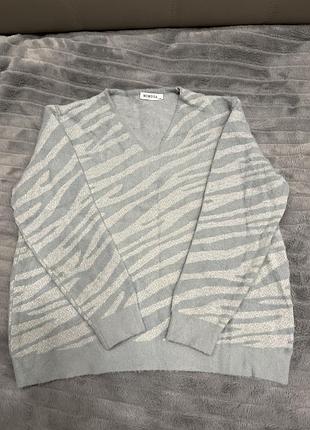 Мʼякенький сведр сіро/ блакитний в принт зебра