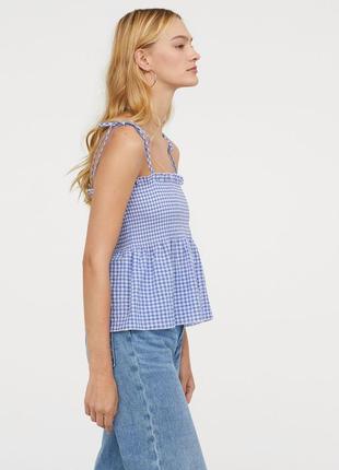 Топ резинка h&m smocked peplum top5 фото