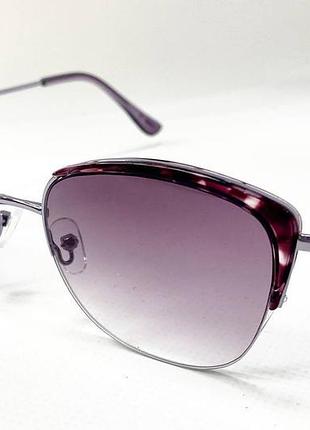 Коригуючі окуляри для зору жіночі лисчики тонування градієнт в металевій оправі дужки на флексах