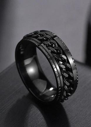 Кольцо спиннер с цепочкой из нержавеющей медицинской стали rs-041, 23.2