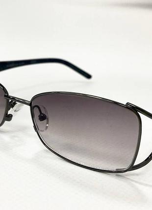 Корректирующие очки для зрения женские узенькие тонировка градиент украшенные камешками серый, +3.25