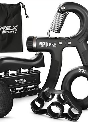 Набір регульованих еспандерів 5-60кг trex sport tx-005hsa чорний