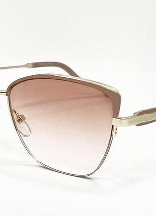 Окуляри для корекціі зору жіночі напівобідкові лисички в металевій оправі з виразним подвійним верхом тоненькі дужки на флексах