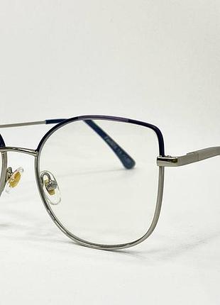 Очки для коррекции зрения женские miu miu фотохромные овальные в металлической оправе с тоненькими дужками синий, +2.5