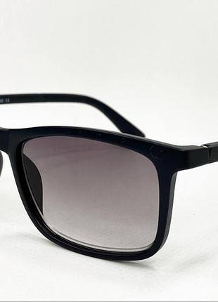 Окуляри для корекції зору чоловічі оглядові тоновані з градієнтним тонуванням лінз у пластиковій оправі чорний, -1.0