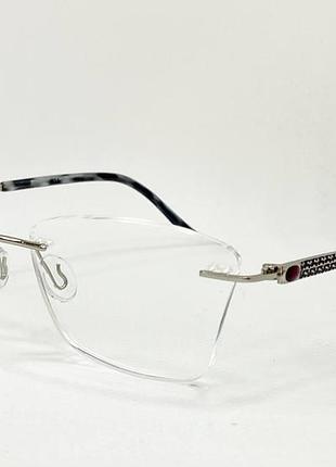 Корректирующие очки для зрения унисекс безоправные с тоненькими дужками черный, +1.5