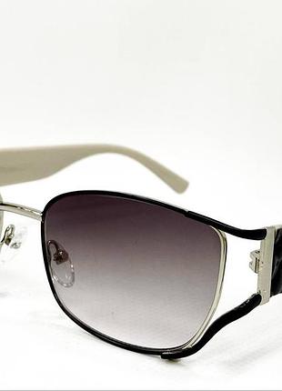 Очки для коррекции зрения женские узенькие с тонированными линзами в металлической оправе дужки на флексах черный, -2.0