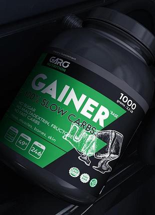 Гейнер для набора веса и масы 100% медленные углеводы premium garo nutrition 1000 г. лісові ягоди