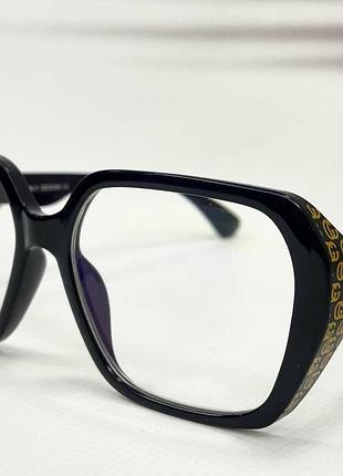 Очки для коррекции зрения женские обзорные в пластиковой оправе с защитой от uv черный, +4.0