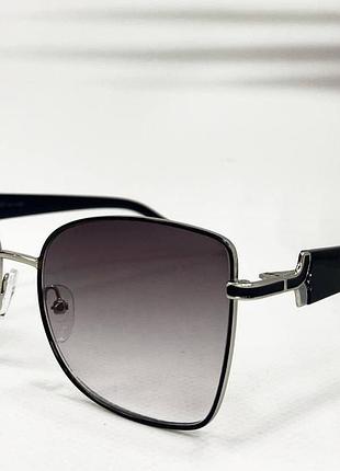 Очки для коррекции зрения женские обзорные металлические с градиентной тонировкой пластиковые дужки на флексах черный, -1.25