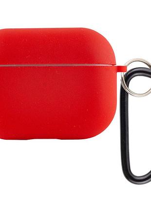 Силиконовый футляр с микрофиброй для наушников airpods pro красный / red
